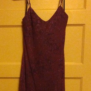 Sparkly purple spaghetti strap pretty dress